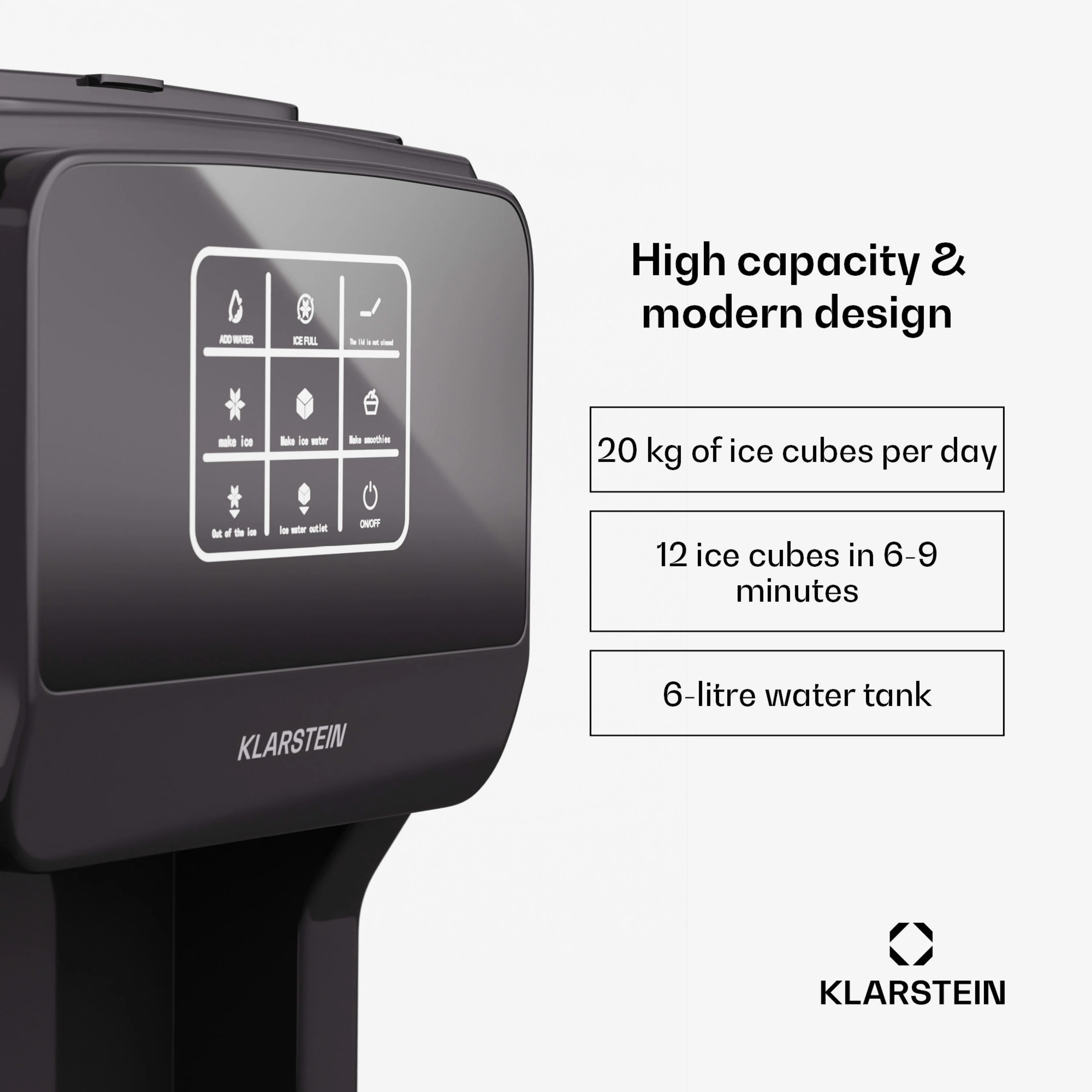 ArcticBlend digitaal 3-in-1 ijsblokjesmachine | Zwart