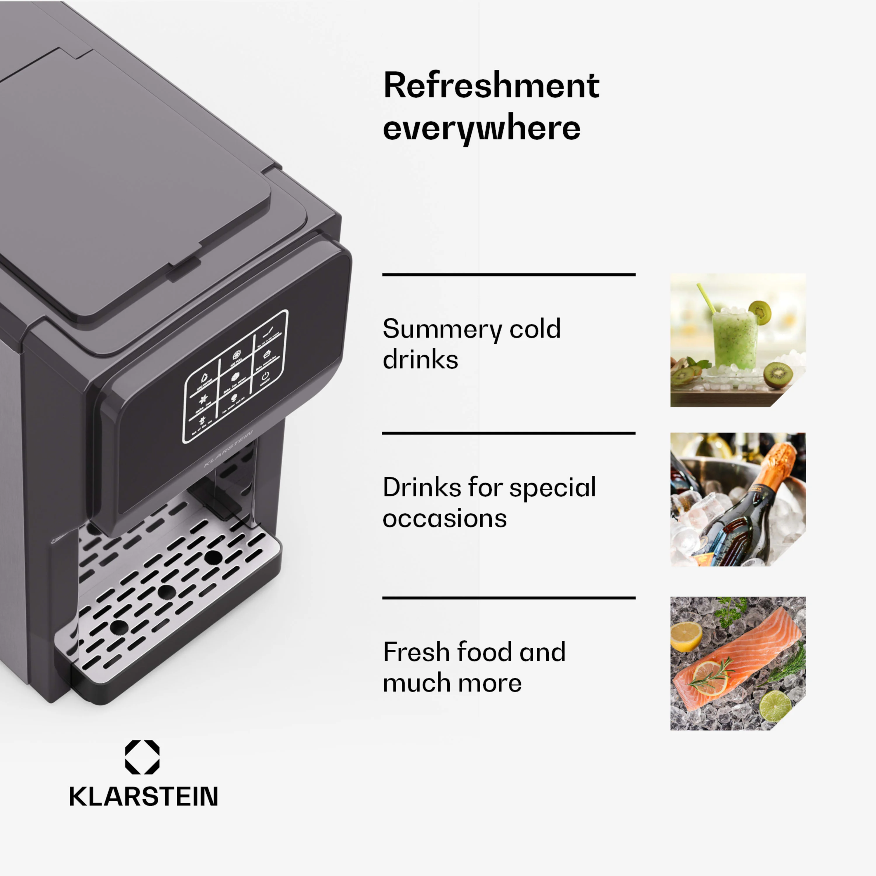 ArcticBlend digitaal 3-in-1 ijsblokjesmachine | Zwart