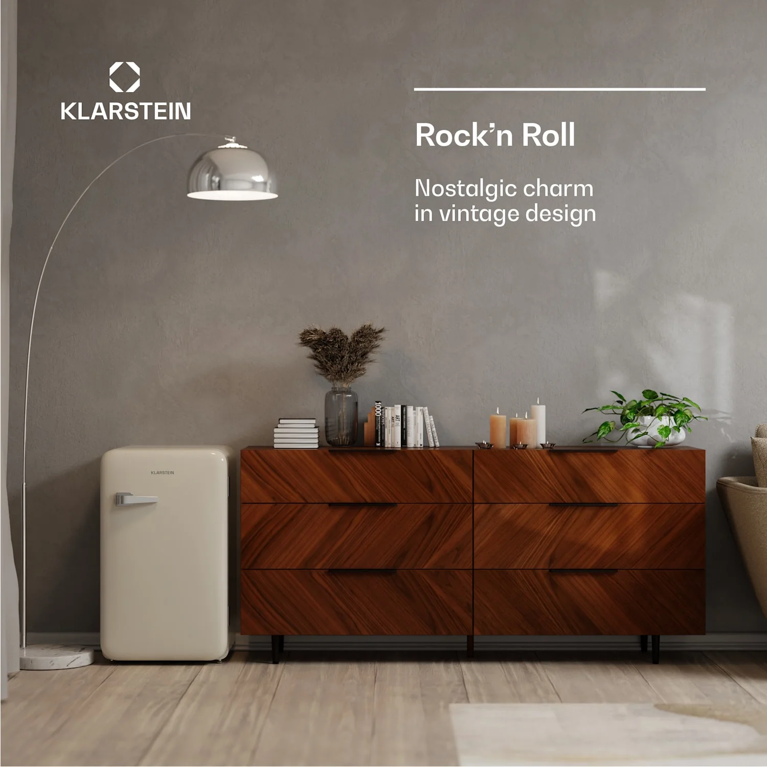 Audrey Retro Evo koelkast | Crème