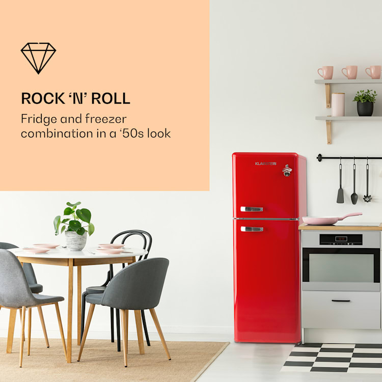 Audrey koelvriescombinatie 129cm | Rood