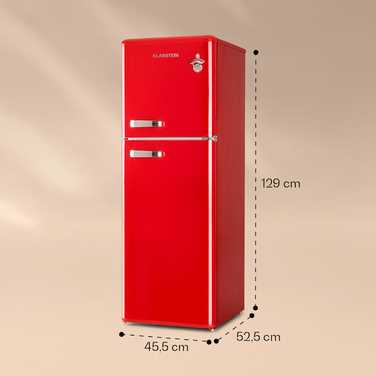 Audrey koelvriescombinatie 129cm | Rood