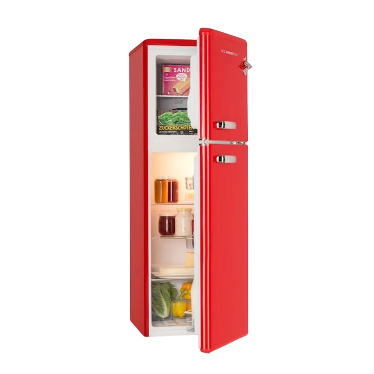 Audrey koelvriescombinatie 129cm | Rood.